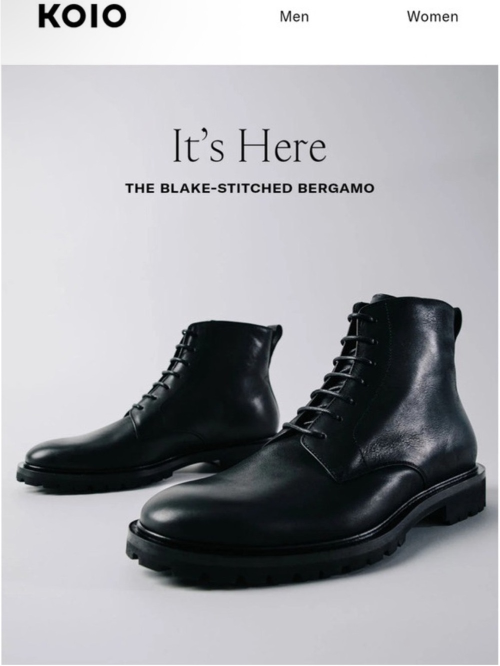 KOIO Black Leather Blake-Stitched Chukka Boots